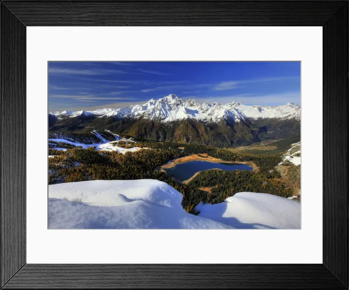 Framed Print : Lake Palu seen from Mount Roggione during the autumn season Framed Print : Lake Palu seen from Mount Roggione during the autumn season