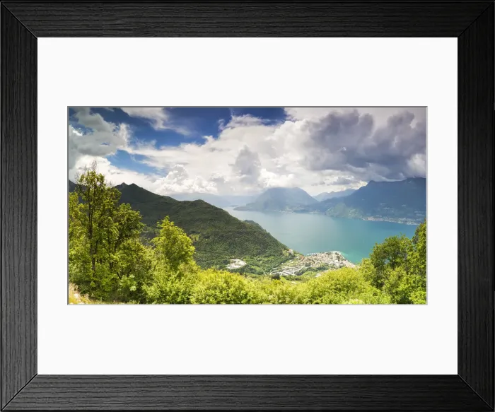 Framed Print : Panoramic of Bellano and Lake Como from the green hills of San Grato, Vendrogno, Lecco Framed Print : Panoramic of Bellano and Lake Como from the green hills of San Grato, Vendrogno, Lecco
