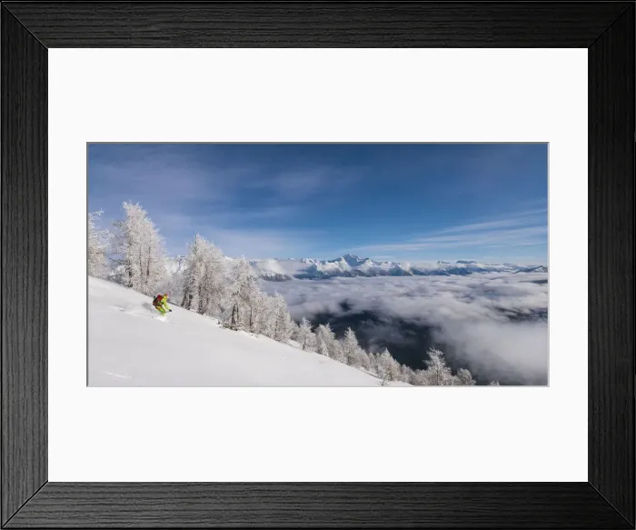 Framed Print : Skier over the clouds at Cima della Rosetta, Valgerola, Valtellina, Lombardy, Italy, Alps Framed Print : Skier over the clouds at Cima della Rosetta, Valgerola, Valtellina, Lombardy, Italy, Alps