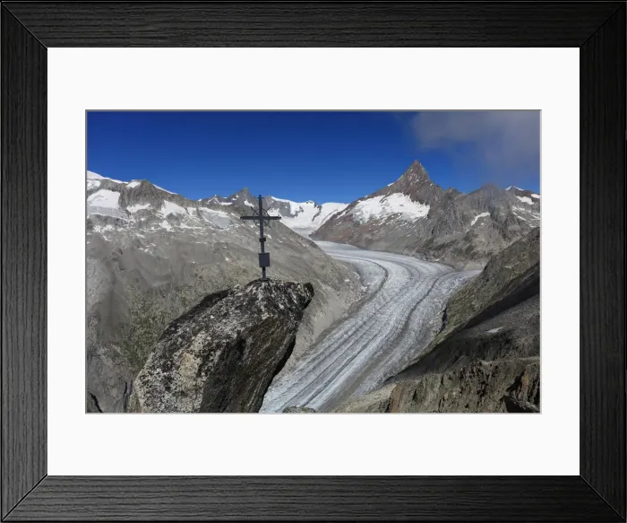 Framed Print : Finsteraarhorn and Fieschergletscher seen from the summit of Setzerhorn, Valais Framed Print : Finsteraarhorn and Fieschergletscher seen from the summit of Setzerhorn, Valais