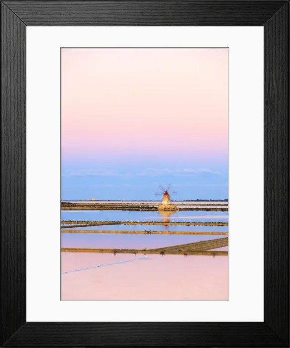 Framed Print : Windmill in the salt flats, Saline dello Stagnone, Marsala, province of Trapani, Sicily Framed Print : Windmill in the salt flats, Saline dello Stagnone, Marsala, province of Trapani, Sicily