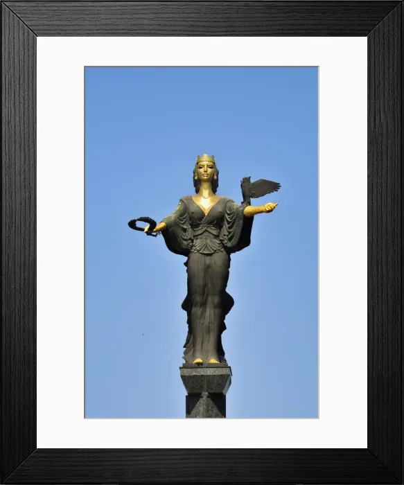 Framed Print : Statue of Sveta Sofia (Statue of Saint Sophia) by the sculptor Georgi Chapkanov, with Framed Print : Statue of Sveta Sofia (Statue of Saint Sophia) by the sculptor Georgi Chapkanov, with
