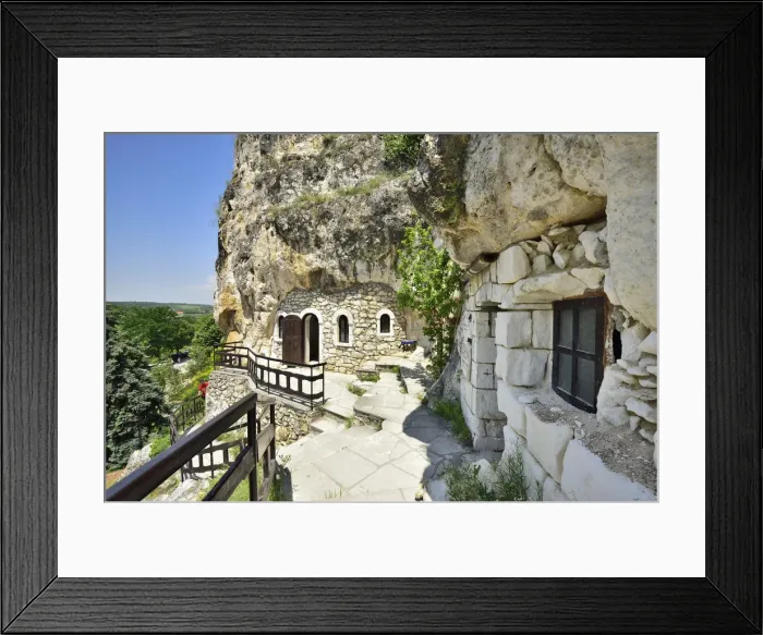Framed Print : The rock-hewn Basarbovo Monastery (Monastery of Saint Dimitar Basarbowski) is a Framed Print : The rock-hewn Basarbovo Monastery (Monastery of Saint Dimitar Basarbowski) is a