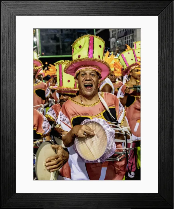 Framed Print : Musician at the Carnival Parade in Rio de Janeiro, Brazil Framed Print : Musician at the Carnival Parade in Rio de Janeiro, Brazil