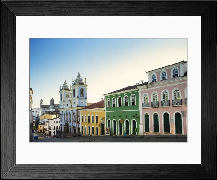 Framed Print : South America, Brazil, Bahia, Salvador, Historic centre, the Pelourinho showing Portuguese Framed Print : South America, Brazil, Bahia, Salvador, Historic centre, the Pelourinho showing Portuguese