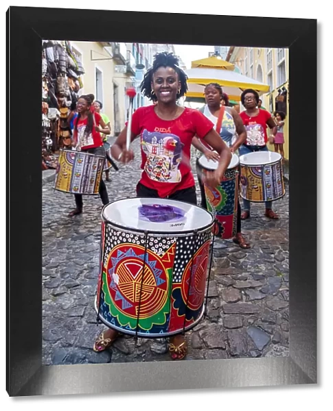 South America, Brazil, Bahia, Salvador, Historic centre, Drummers from the Dida