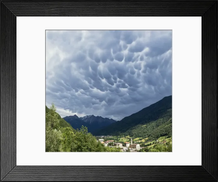 Framed Print : Aerial view of mammatus clouds on Corteno Golgi, Camonica Valley, province of Brescia Framed Print : Aerial view of mammatus clouds on Corteno Golgi, Camonica Valley, province of Brescia