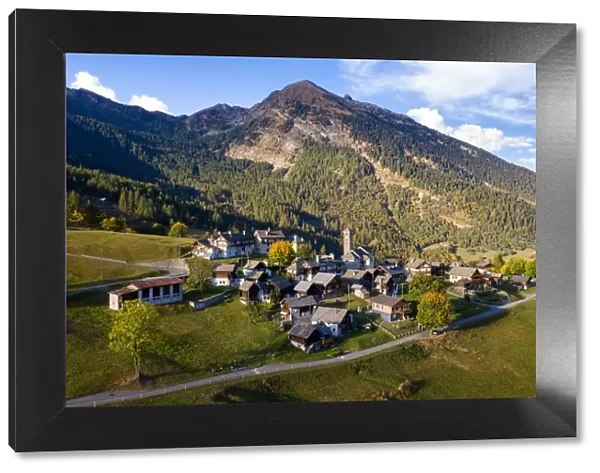 View on the alpine village of Cimalmotto, Campo Vallemaggia, Valle Maggia, Canton Ticino