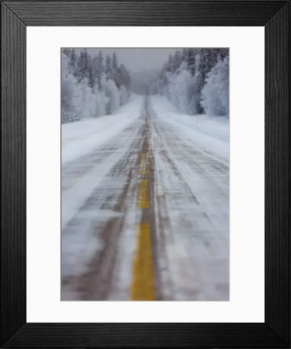 Framed Print : Frozen road near Muonio, Lapland, Finland