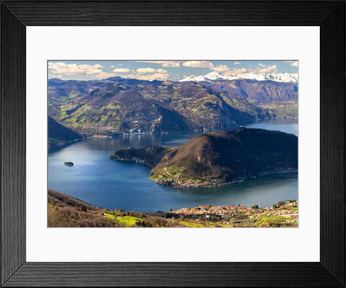 Framed Print : Iseo lake in spring season, Lombardy district, Brescia province, Italy Framed Print : Iseo lake in spring season, Lombardy district, Brescia province, Italy