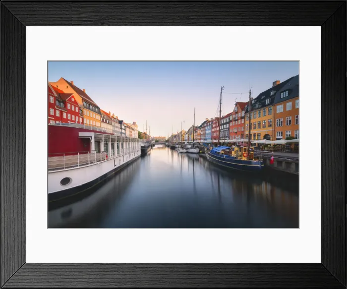 Framed Print : Nyhavn at dawn, Copenhagen, Hovedstaden, Denmark, Northern Europe