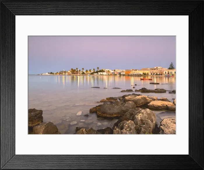Framed Print : Porto Cesareo at dawn, Lecce province, Apulia, Italy Framed Print : Porto Cesareo at dawn, Lecce province, Apulia, Italy