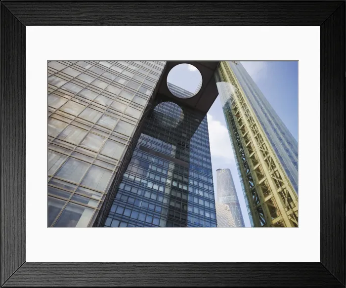 Framed Print : International Finance Centre (IFC) seen through gap in GRB Bank building, Zhujiang Framed Print : International Finance Centre (IFC) seen through gap in GRB Bank building, Zhujiang