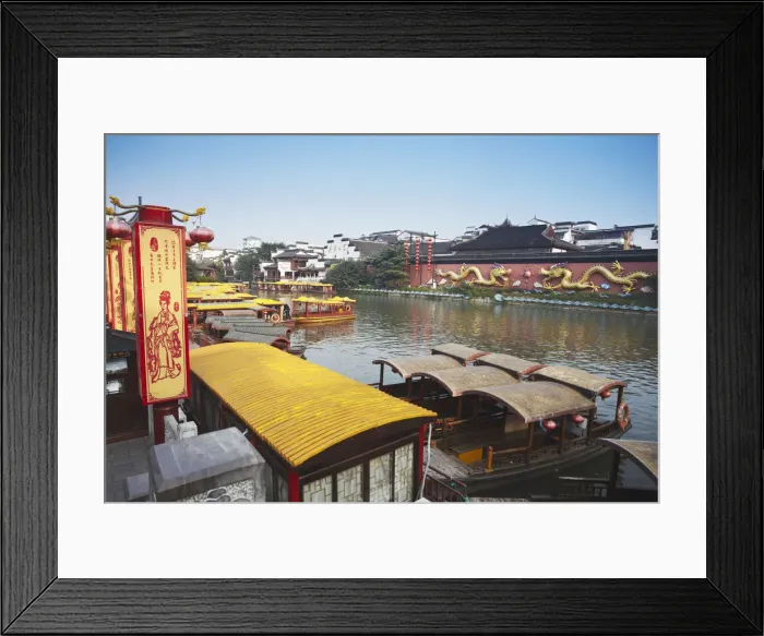 Framed Print : Tourists boats on canal, Fuzi Miao area, Nanjing, Jiangsu, China Framed Print : Tourists boats on canal, Fuzi Miao area, Nanjing, Jiangsu, China