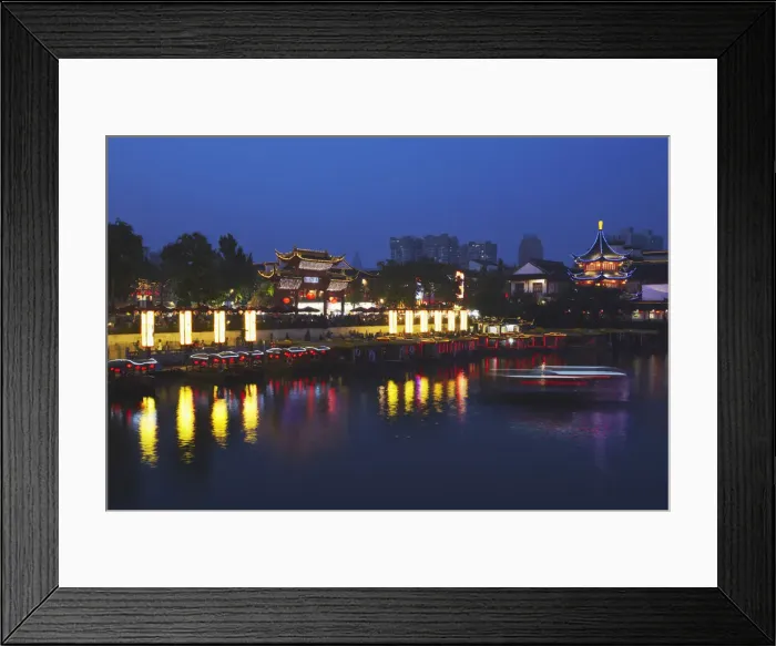 Framed Print : Confucius temple at dusk, Fuzi Miao area, Nanjing, Jiangsu, China Framed Print : Confucius temple at dusk, Fuzi Miao area, Nanjing, Jiangsu, China
