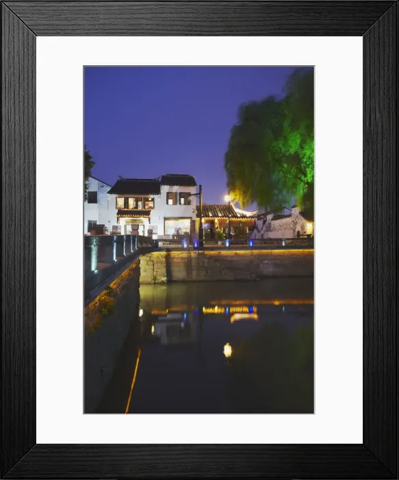 Framed Print : Pingjiang Road at dusk, Suzhou, Jiangsu, China Framed Print : Pingjiang Road at dusk, Suzhou, Jiangsu, China