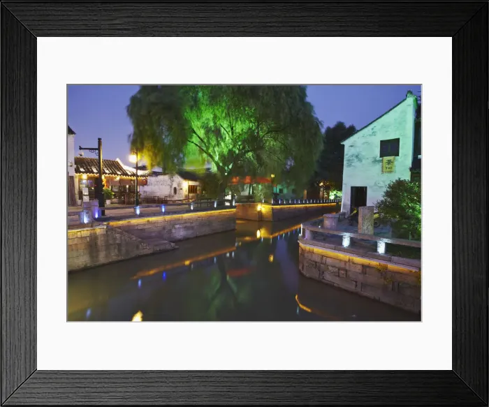 Framed Print : Pingjiang Road at dusk, Suzhou, Jiangsu, China Framed Print : Pingjiang Road at dusk, Suzhou, Jiangsu, China