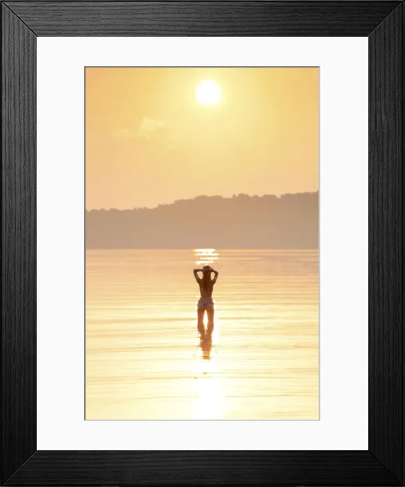 Framed Print : Asia, South East Asia, Cambodia, Koh Rong Samloem island, woman in a bikini silhouetted Framed Print : Asia, South East Asia, Cambodia, Koh Rong Samloem island, woman in a bikini silhouetted