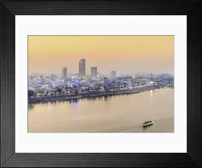 Framed Print : Asia, South East Asia, Cambodia, Phnom Penh and Tonle Sap (tributary of the Mekong) river Framed Print : Asia, South East Asia, Cambodia, Phnom Penh and Tonle Sap (tributary of the Mekong) river