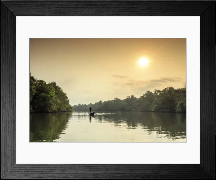 Framed Print : Asia, South East Asia, Cambodia, Cardamom mountains, Chi Phat, boatman on the Piphot Framed Print : Asia, South East Asia, Cambodia, Cardamom mountains, Chi Phat, boatman on the Piphot