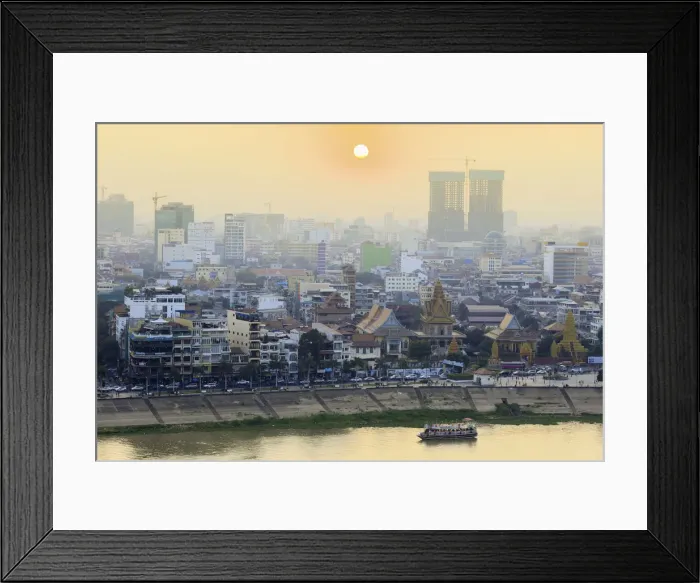 Framed Print : Asia, South East Asia, Cambodia, Phnom Penh and Tonle Sap (tributary of the Mekong) river Framed Print : Asia, South East Asia, Cambodia, Phnom Penh and Tonle Sap (tributary of the Mekong) river