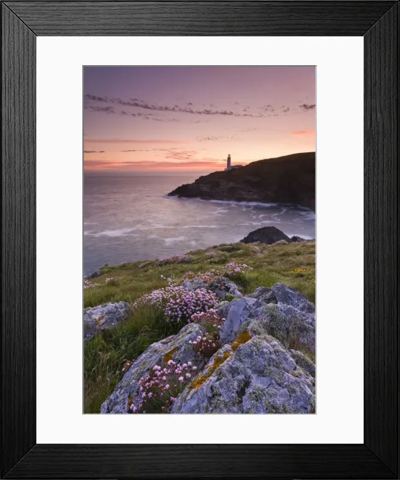 Framed Print : Trevose Head lighthouse, from the cliffs of Dinas Head, North Cornwall, England Framed Print : Trevose Head lighthouse, from the cliffs of Dinas Head, North Cornwall, England