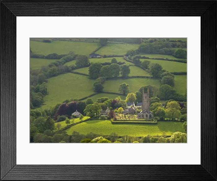 Framed Print : Widecombe in the Moor Church and village surrounded by beautiful rolling farmland Framed Print : Widecombe in the Moor Church and village surrounded by beautiful rolling farmland