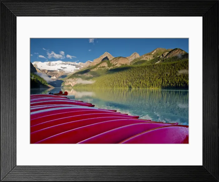 Framed Print : Canoes at Lake Louise, Banff National Park, Alberta, Canada Framed Print : Canoes at Lake Louise, Banff National Park, Alberta, Canada