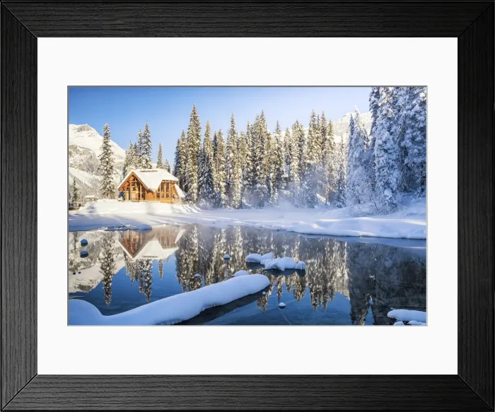 Framed Print : Chalet Winter Reflections, Emerald Lake, Yoho National Park, British Columbia, Canada Framed Print : Chalet Winter Reflections, Emerald Lake, Yoho National Park, British Columbia, Canada