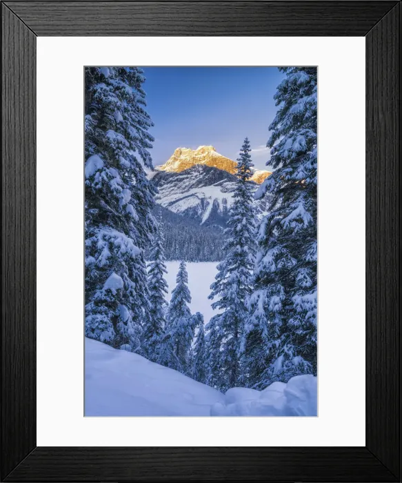 Framed Print : Last Light on The President, Emerald Lake, Yoho National Park, British Columbia, Canada