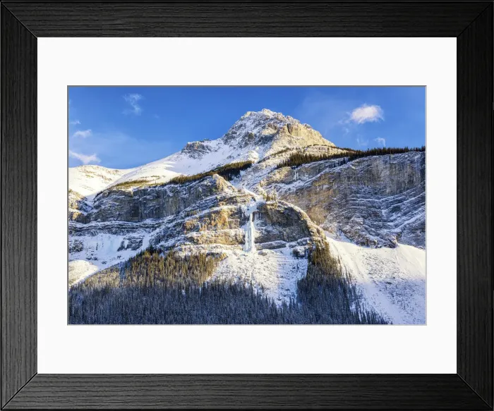 Framed Print : Frozen Stanley Falls & Sunwapta Peak, Jasper National Park, Alberta, Canada Framed Print : Frozen Stanley Falls & Sunwapta Peak, Jasper National Park, Alberta, Canada
