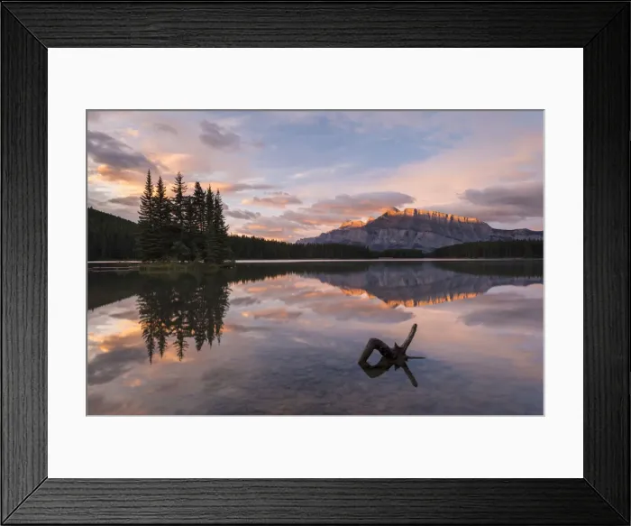 Framed Print : First light illuminates Mount Rundle, and reflects in Two Jack Lake, Banff National Park Framed Print : First light illuminates Mount Rundle, and reflects in Two Jack Lake, Banff National Park