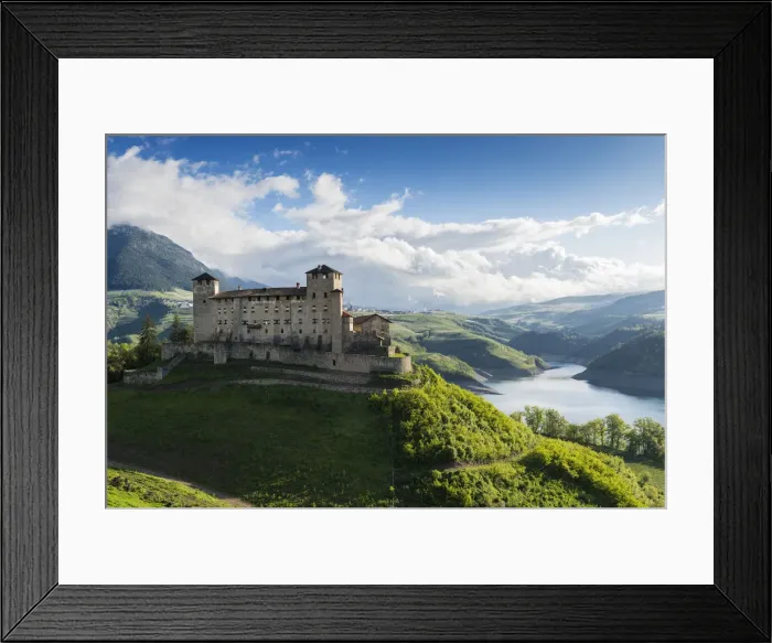 Framed Print : Cles castle in spring season Europe, Italy, Trentino, Non valley, Trento province, Cles Framed Print : Cles castle in spring season Europe, Italy, Trentino, Non valley, Trento province, Cles