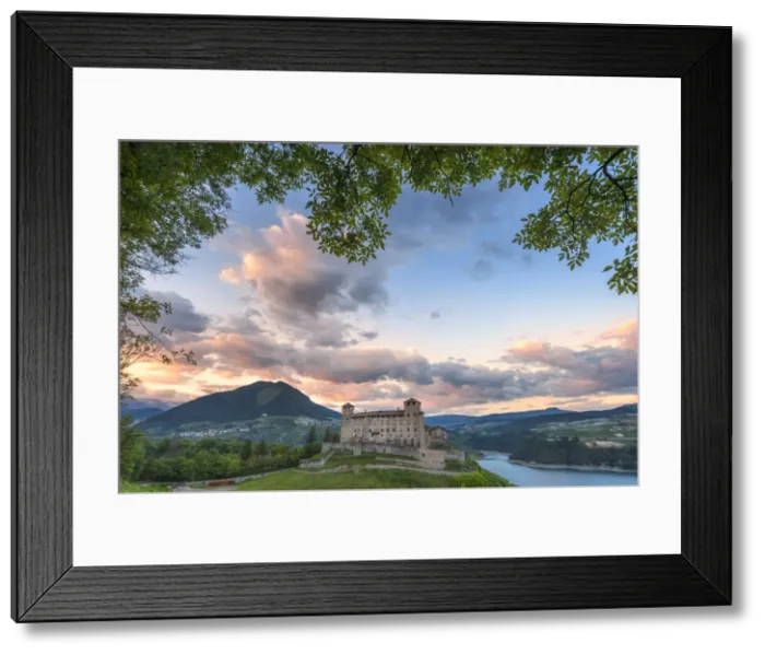 Framed Print : Cles castle at sunset Europe, Italy, Trentino, Non valley, Trento province, Cles Framed Print : Cles castle at sunset Europe, Italy, Trentino, Non valley, Trento province, Cles