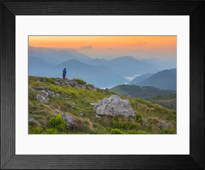 Framed Print : View from Mount Matajur towards the border with Slovenia Europe, Italy, Friuli Venezia