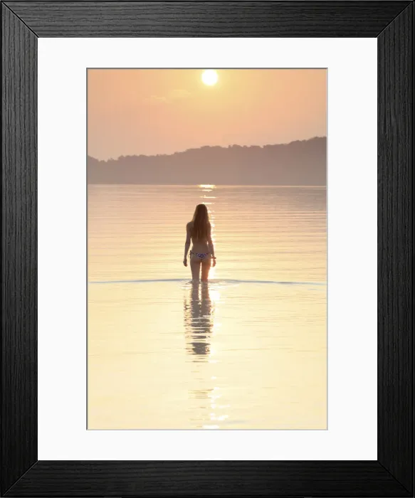 Framed Print : Asia, South East Asia, Cambodia, Koh Rong Samloem island, woman in a bikini silhouetted Framed Print : Asia, South East Asia, Cambodia, Koh Rong Samloem island, woman in a bikini silhouetted
