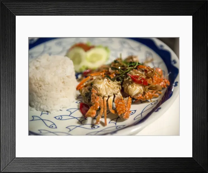 Framed Print : Crab with Rice, Sailing Club, Kep, Cambodia, Indochina, Asia Framed Print : Crab with Rice, Sailing Club, Kep, Cambodia, Indochina, Asia