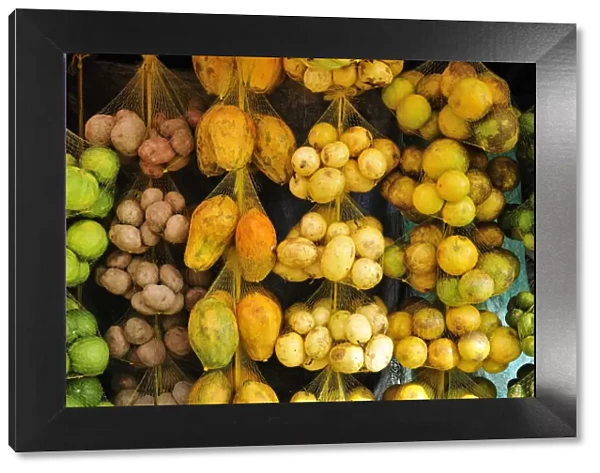South America, Colombia, Leticia, Amazon region, fruit stall at a market