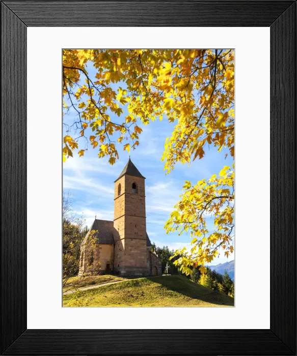 Framed Print : Plateau of the Avelengo and Santa Caterina church Europe, Italy, Trentino Framed Print : Plateau of the Avelengo and Santa Caterina church Europe, Italy, Trentino