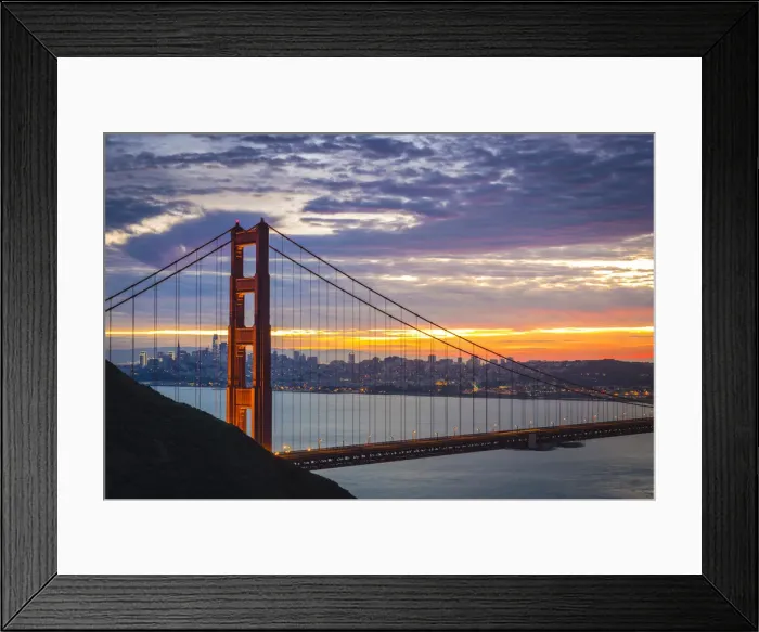 Framed Print : Golden Gate Bridge during sunrise. Marin County, San Francisco, Northern California, USA Framed Print : Golden Gate Bridge during sunrise. Marin County, San Francisco, Northern California, USA