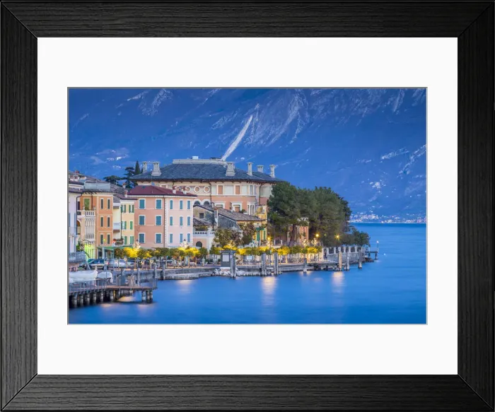 Framed Print : The small village of Gargnano, on Garda Lake. Brescia Province, Lombardy, Italy