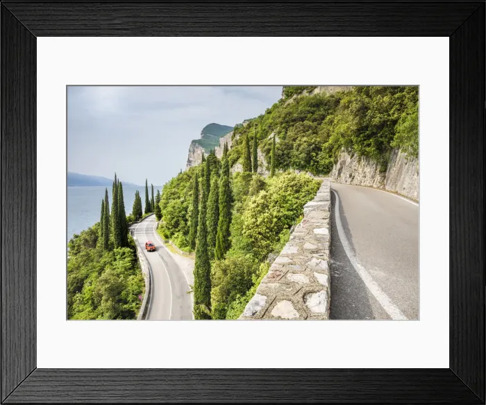 Framed Print : Scenic road SS45 on the west coast of GArda Lake near Tremosine. Brescia Province Framed Print : Scenic road SS45 on the west coast of GArda Lake near Tremosine. Brescia Province