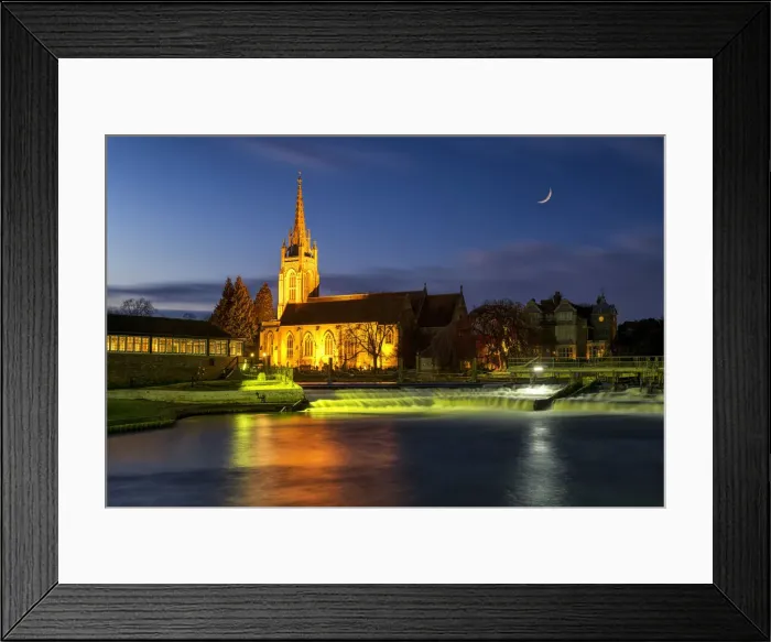 Framed Print : All Saints Church at Night, Marlow, Buckinghamshire, England