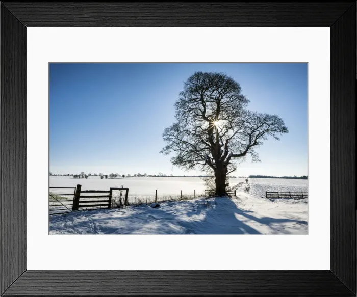 Framed Print : Winter Landscape, Cotswolds, Gloucestershire, England Framed Print : Winter Landscape, Cotswolds, Gloucestershire, England