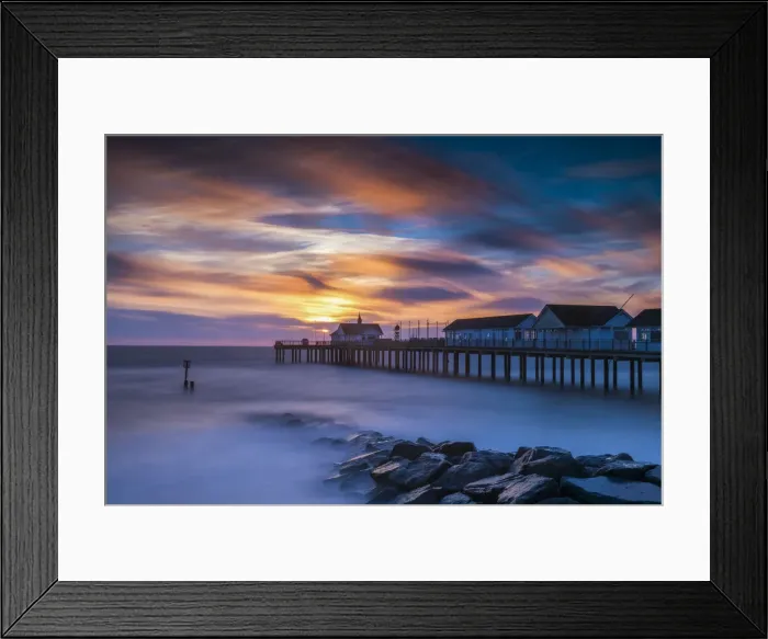 Framed Print : Southwold Pier at Sunrise, Suffolk, England