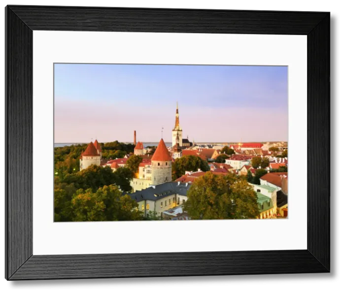 Framed Print : Old Town view from Toompea Hill, a Unesco World Heritage Site. Tallinn, Estonia
