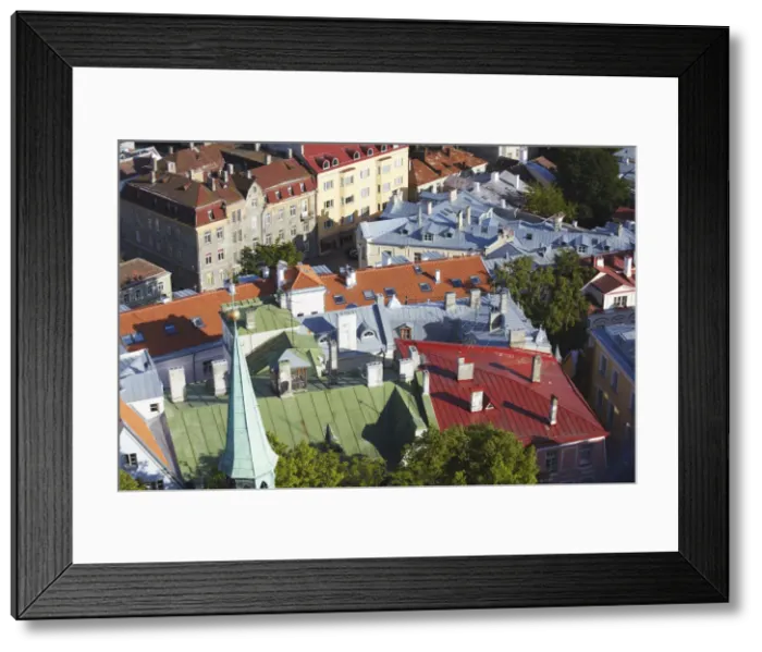 Framed Print : Estonia, Tallinn, View Of Lower Town Rooftops Framed Print : Estonia, Tallinn, View Of Lower Town Rooftops