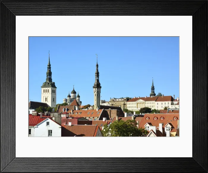 Framed Print : Old Town of Tallinn and Toompea Hill, a Unesco World Heritage Site. Tallinn, Estonia