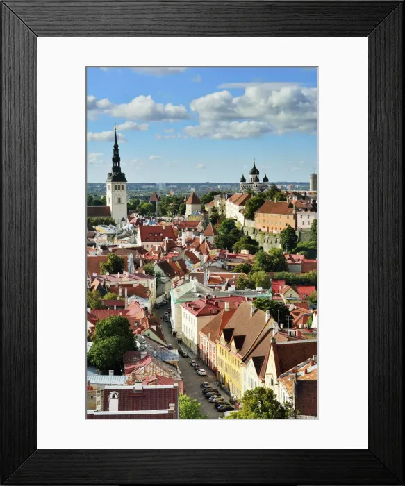Framed Print : Old Town of Tallinn and Toompea Hill, a Unesco World Heritage Site. Tallinn, Estonia