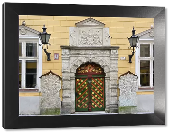 Door in the Old Town of Tallinn, a Unesco World Heritage Site. Tallinn, Estonia
